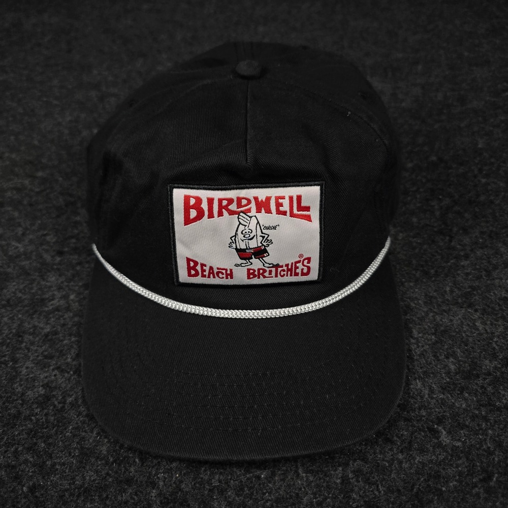 Birdwell Beach Britches Black Rope Snapback Hat "Birdie" Logo Patch Cap OSFM